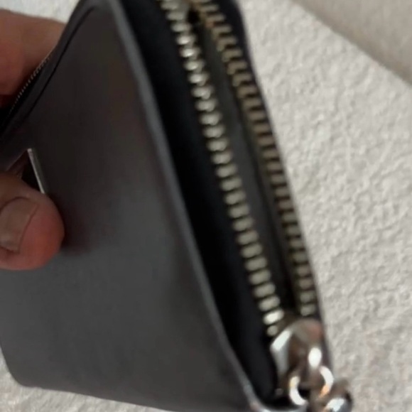 Bundle Coach Poppy Silver Metallic Leather Tote Purse & Wallet - Picture 10 of 12